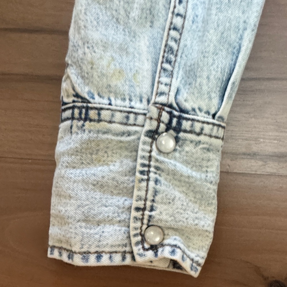 Good American Distressed Blue Denim Jacket - Picture 5 of 7